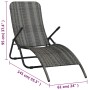 Tumbona plegable de ratán sintético gris de vidaXL, Tumbonas - Ref: Foro24-48128, Precio: 73,34 €, Descuento: %