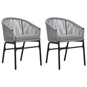Sillas de jardín 2 unidades ratán sintético antracita de vidaXL, Sillas de jardín - Ref: Foro24-48137, Precio: 167,43 €, Desc...