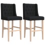 Taburetes altos 2 uds madera maciza de caucho y tela de , Taburetes de cocina - Ref: Foro24-4006226, Precio: 131,30 €, Descue...