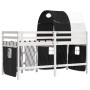 Cama alta niños con túnel madera pino blanco negro 90x200 cm de , Camas y somieres - Ref: Foro24-3283847, Precio: 197,40 €, D...