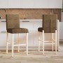 Taburetes altos 2 uds madera maciza de caucho y tela de , Taburetes de cocina - Ref: Foro24-4006195, Precio: 87,57 €, Descuen...