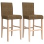 Taburetes altos 2 uds madera maciza de caucho y tela de , Taburetes de cocina - Ref: Foro24-4006195, Precio: 87,57 €, Descuen...