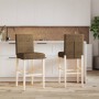 Taburetes altos 2 uds madera maciza de caucho y tela de , Taburetes de cocina - Ref: Foro24-4006195, Precio: 87,57 €, Descuen...