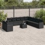 Set de sofás de jardín 12 piezas cojines ratán sintético negro en Conjuntos de jardín | Comprar online en Foru.es