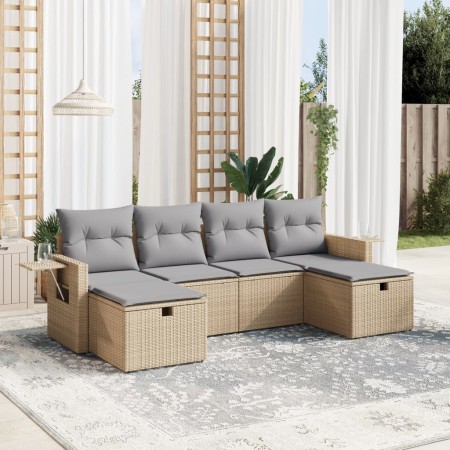 Juego de sofás jardín con cojines beige mezcla 6 pzas ratán PE de , Conjuntos de jardín - Ref: Foro24-3263855, Precio: 368,78...