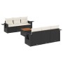Set de comedor de jardín 7 pzas y cojines ratán sintético negro de , Conjuntos de jardín - Ref: Foro24-3256784, Precio: 458,1...