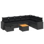 Set de sofás de jardín 8 piezas y cojines ratán sintético negro de , Conjuntos de jardín - Ref: Foro24-3264870, Precio: 553,1...