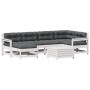 Set muebles jardín 7 pzas con cojines madera maciza pino blanco de , Conjuntos de jardín - Ref: Foro24-3250945, Precio: 625,8...