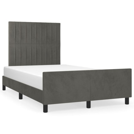 Estructura cama con cabecero terciopelo gris oscuro 120x190 cm de , Camas y somieres - Ref: Foro24-3270591, Precio: 172,87 €,...