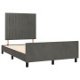 Estructura cama con cabecero terciopelo gris oscuro 120x190 cm de , Camas y somieres - Ref: Foro24-3270591, Precio: 172,87 €,...