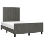 Estructura cama con cabecero terciopelo gris oscuro 120x190 cm de , Camas y somieres - Ref: Foro24-3270591, Precio: 172,87 €,...