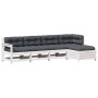 Set muebles jardín 5 pzas con cojines madera maciza pino blanco de , Conjuntos de jardín - Ref: Foro24-3250849, Precio: 446,9...