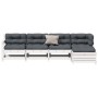 Set muebles jardín 5 pzas con cojines madera maciza pino blanco de , Conjuntos de jardín - Ref: Foro24-3250849, Precio: 446,9...