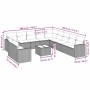 Set de sofás de jardín 12 pzas y cojines ratán sintético gris en Conjuntos de jardín | Comprar online en Foru.es