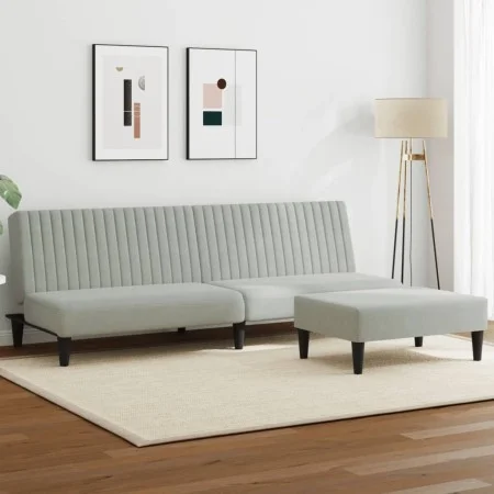 Zweiteilige Sofagarnitur aus hellgrauem Samt von , Sofas - Ref: Foro24-3216274, Preis: 284,17 €, Rabatt: %