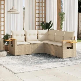 Juego de sofás jardín con cojines 5 pzas ratán sintético beige de , Conjuntos de jardín - Ref: Foro24-3226800, Precio: 418,06...