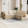 Juego de sofás jardín con cojines 5 pzas ratán sintético beige de , Conjuntos de jardín - Ref: Foro24-3226800, Precio: 394,75...