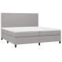 Cama box spring con colchón tela y LED gris claro 200x200 cm de vidaXL, Camas y somieres - Ref: Foro24-3134741, Precio: 703,8...