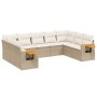 Set de sofás de jardín 9 pzas con cojines ratán sintético beige de , Conjuntos de jardín - Ref: Foro24-3227115, Precio: 638,3...