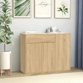Aparador de madera contrachapada color roble Sonoma 88x30x70 cm de vidaXL, Aparadores - Ref: Foro24-800678, Precio: 81,84 €, ...