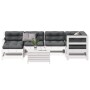 Set muebles jardín 7 pzas con cojines madera maciza pino blanco de , Conjuntos de jardín - Ref: Foro24-3250953, Precio: 617,6...