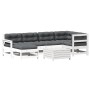 Set muebles jardín 7 pzas con cojines madera maciza pino blanco de , Conjuntos de jardín - Ref: Foro24-3250953, Precio: 617,6...
