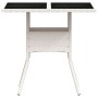 Mesa de jardín superficie de vidrio ratán PE blanco 80x80x75 cm de , Mesas de jardín - Ref: Foro24-368132, Precio: 82,46 €, D...