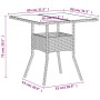 Mesa de jardín superficie de vidrio ratán PE blanco 80x80x75 cm de , Mesas de jardín - Ref: Foro24-368132, Precio: 82,46 €, D...
