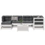 Set muebles jardín 7 pzas con cojines madera maciza pino blanco de , Conjuntos de jardín - Ref: Foro24-3250913, Precio: 590,3...