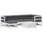 Set muebles jardín 7 pzas con cojines madera maciza pino blanco de , Conjuntos de jardín - Ref: Foro24-3250913, Precio: 590,3...
