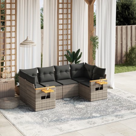 Set de muebles de jardín 6 pzas y cojines ratán sintético gris de , Conjuntos de jardín - Ref: Foro24-3227103, Precio: 388,19...
