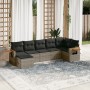 Set de sofás de jardín 7 piezas con cojines ratán PE gris de , Conjuntos de jardín - Ref: Foro24-3227033, Precio: 422,46 €, D...