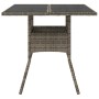 Mesa de jardín superficie de vidrio ratán PE gris 80x80x75 cm de , Mesas de jardín - Ref: Foro24-365522, Precio: 74,38 €, Des...