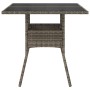 Mesa de jardín superficie de vidrio ratán PE gris 80x80x75 cm de , Mesas de jardín - Ref: Foro24-365522, Precio: 74,38 €, Des...