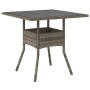 Mesa de jardín superficie de vidrio ratán PE gris 80x80x75 cm de , Mesas de jardín - Ref: Foro24-365522, Precio: 74,38 €, Des...