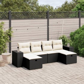 Set de sofás de jardín 6 piezas y cojines ratán sintético negro de , Conjuntos de jardín - Ref: Foro24-3264472, Precio: 344,3...