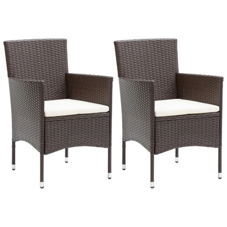 Sillas de comedor de jardín 2 unidades ratán sintético marrón de , Sillas de jardín - Ref: Foro24-318496, Precio: 142,13 €, D...