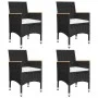 Juego de comedor de jardín 5 piezas con cojines negro de , Conjuntos de jardín - Ref: Foro24-3095863, Precio: 349,58 €, Descu...