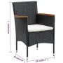 Juego de comedor de jardín 5 piezas con cojines negro de , Conjuntos de jardín - Ref: Foro24-3095863, Precio: 349,58 €, Descu...