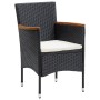 Juego de comedor de jardín 5 piezas con cojines negro de , Conjuntos de jardín - Ref: Foro24-3095889, Precio: 369,67 €, Descu...