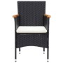 Juego de comedor de jardín 5 piezas con cojines negro de , Conjuntos de jardín - Ref: Foro24-3095889, Precio: 369,67 €, Descu...