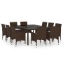 Juego de comedor de jardín 11 piezas ratán sintético marrón de , Conjuntos de jardín - Ref: Foro24-3095932, Precio: 869,93 €,...