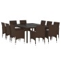 Juego de comedor de jardín 11 piezas ratán sintético marrón de , Conjuntos de jardín - Ref: Foro24-3095932, Precio: 869,93 €,...