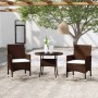 Set de bistró de jardín 3 pzas ratán PE vidrio templado marrón de , Conjuntos de jardín - Ref: Foro24-3095905, Precio: 232,59...