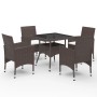 Set de comedor de jardín 5 pzas ratán PE vidrio templado marrón de , Conjuntos de jardín - Ref: Foro24-3095913, Precio: 364,0...