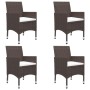 Set de comedor de jardín 5 pzas ratán PE vidrio templado marrón de , Conjuntos de jardín - Ref: Foro24-3095913, Precio: 364,0...