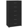 Aparador con 6 cajones madera contrachapada negro 50x34x96 cm de vidaXL, Aparadores - Ref: Foro24-800667, Precio: 106,08 €, D...