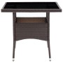 Set de comedor de jardín 5 pzas ratán PE vidrio templado marrón de , Conjuntos de jardín - Ref: Foro24-3095913, Precio: 364,0...