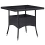 Set de comedor de jardín 5 pzas ratán PE vidrio templado negro de , Conjuntos de jardín - Ref: Foro24-3095911, Precio: 341,63...