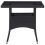 Set de comedor de jardín 5 pzas ratán PE vidrio templado negro de , Conjuntos de jardín - Ref: Foro24-3095911, Precio: 341,63...
